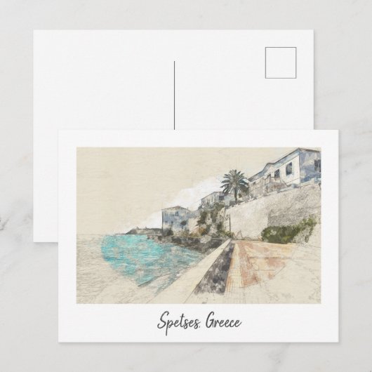 Spetses island, Griekenland  Briefkaart (Voorkant / Achterkant)