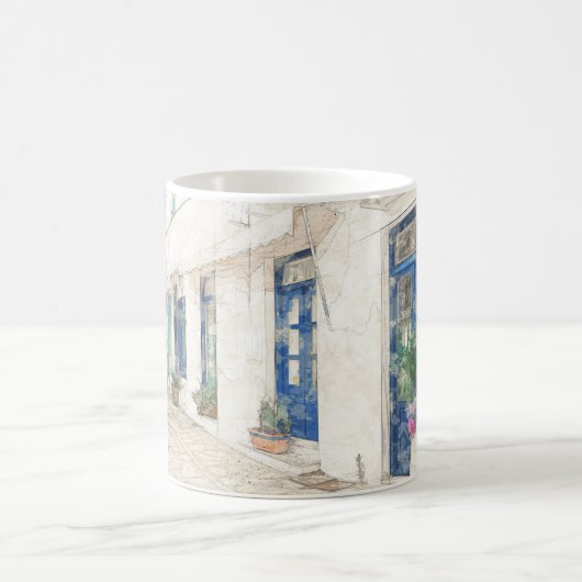 Spetses traditioneel Griekse straten, Griekenland Koffiemok (Center)