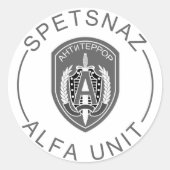 Spetsnaz alfa ronde sticker (Voorkant)