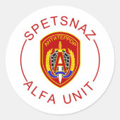 Spetsnaz Alpha Ronde Sticker (Voorkant)