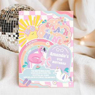 Spetter in negen Zwembad Feest Regenboog 9de Verja Kaart