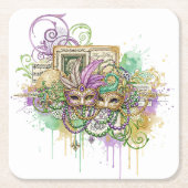 Spetter Mardi Gras collage Kartonnen Onderzetters (Voorkant)