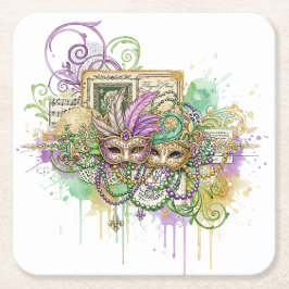 Spetter Mardi Gras collage Kartonnen Onderzetters