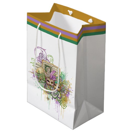 Spetter Mardi Gras collage Medium Cadeauzakje (Voorkant Gekanteld)
