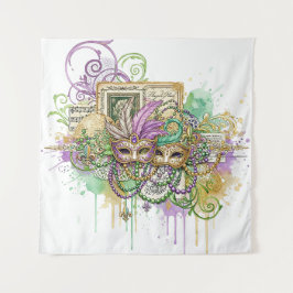 Spetter Mardi Gras collage Wandkleed