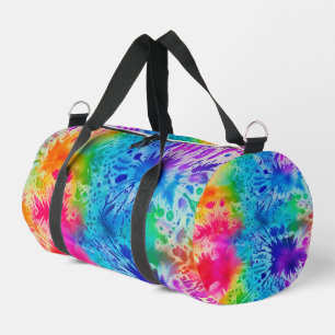 Spetter Regenboog Tie Dye monogram gepersonaliseer Plunjezak