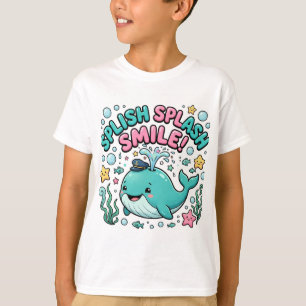 Spetter Spat Lachen Mooie Walvis T-Shirt   Kindere