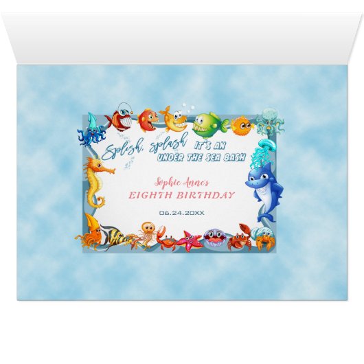 Spetter Spat Meisje Unieke Achtste Zwembad Verjaar (Binenzijde Horizontaal (Onderkant))