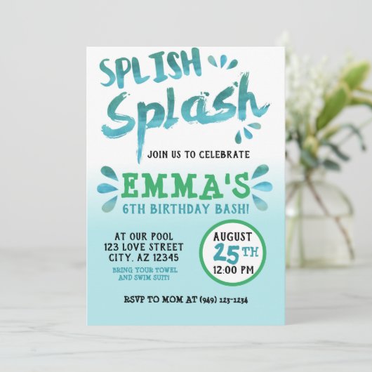 Spetter Spat Park Feest Zomer Jongens Verjaardag Kaart (Staand voorkant)