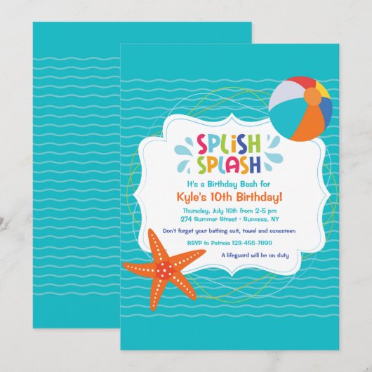 Spetter Spat Uitnodiging (Voorkant / Achterkant)