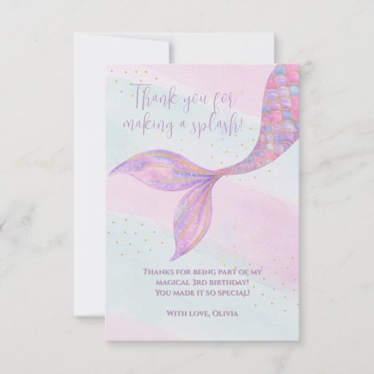 Spetter Spat Zeemeermin Bedankkaart (Voorkant)