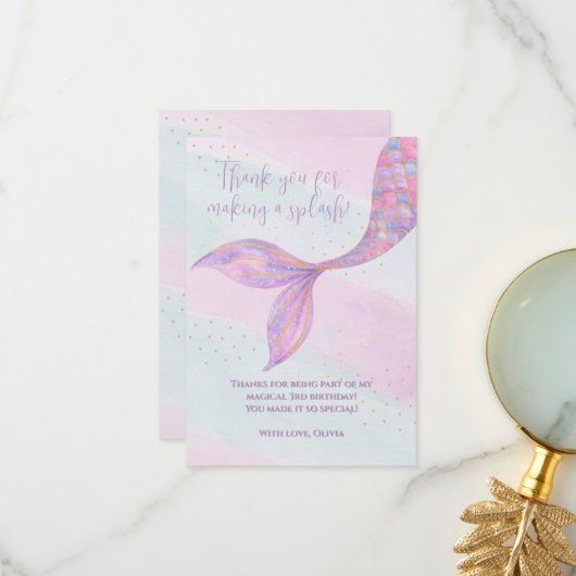 Spetter Spat Zeemeermin Bedankkaart (Voorkant / Achterkant in situ)