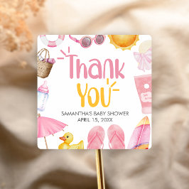 Spetter Spat Zomer Baby Shower Vierkante Sticker
