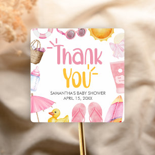 Spetter Spat Zomer Baby Shower Vierkante Sticker