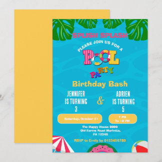 Spetter Spat Zwembad Feest Verjaardag Kaart