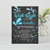 Spetter Spat Zwembad Feest Verjaardag Kaart (Staand voorkant)