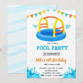 Spetter spetter waterpark zwembadfeest kaart (Voorkant / Achterkant)