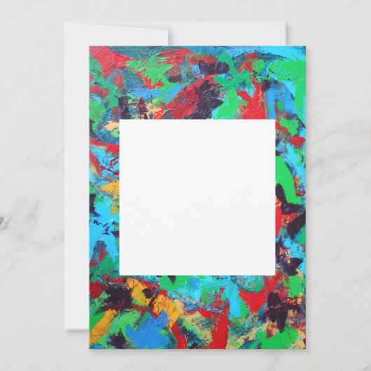 Spetterend handgeschilderde abstracte kunst kaart (Voorkant)