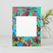 Spetterend handgeschilderde abstracte kunst kaart (Staand voorkant)