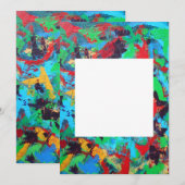 Spetterend handgeschilderde abstracte kunst kaart (Voorkant / Achterkant)