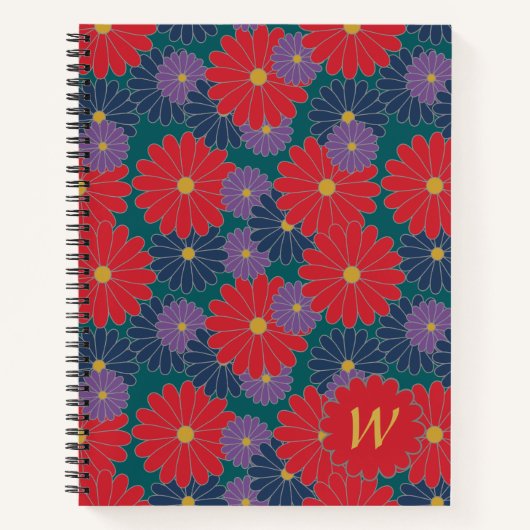 Spetterend herfst bloemenspiraal notebook notitieboek (Voorkant)
