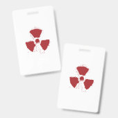 Spetterend Radioactief Waarschuwingssymbool Badge (Voor- en achterkant)