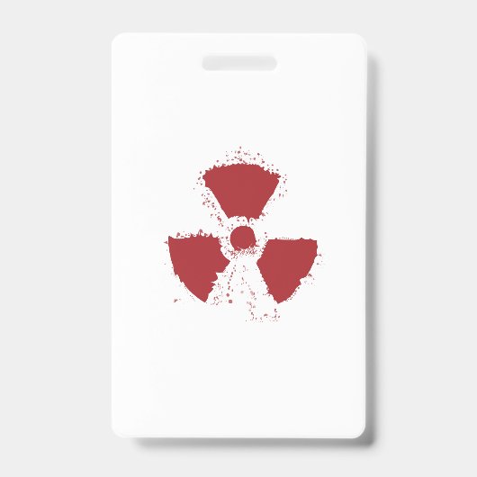 Spetterend Radioactief Waarschuwingssymbool Badge (Voorzijde)