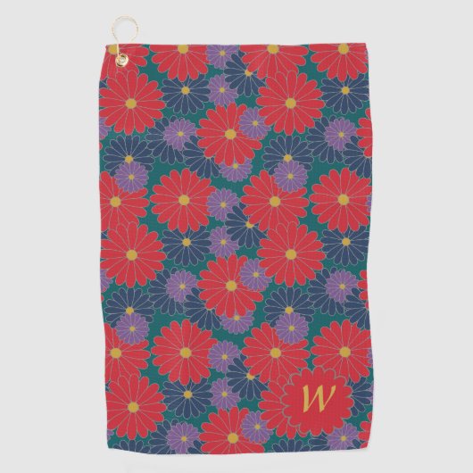 Spetterende herfst bloem golfterdoek golfhanddoek (Voorkant)