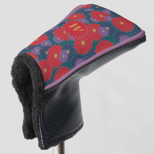 Spetterende herfst bloemstuk putterhoes golfheadcover (3/4 voorkant)