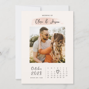 Spetterende kalender foto Save the Date uitnodigin Kaart