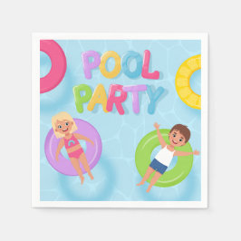 Spetterende Kids Zwembad Feest Verjaardag Servet