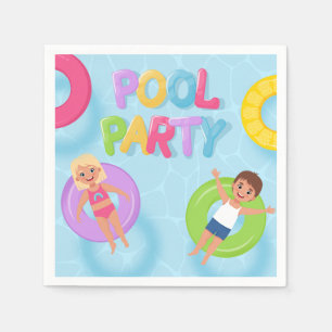 Spetterende Kids Zwembad Feest Verjaardag Servet