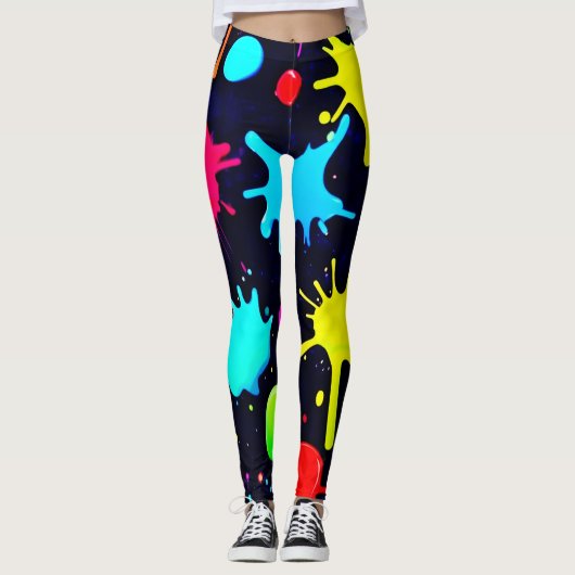 Spetterende Kunstuitbarsting Leggings (Voorkant)