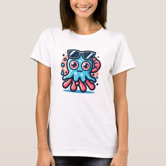 spetterende octopus t-shirt (Voorkant)