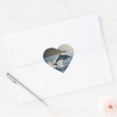 Spetterende Springende Dolfijn: Een Dans van Geluk Hart Sticker (Envelop)