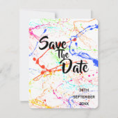 Spetterende Trouwdag Save The Date Kaart (Voorkant)