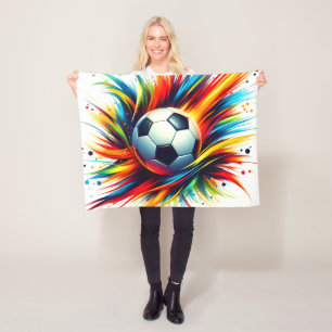Spetterende Voetbal Futuristische Voetbal Abstract Fleece Deken