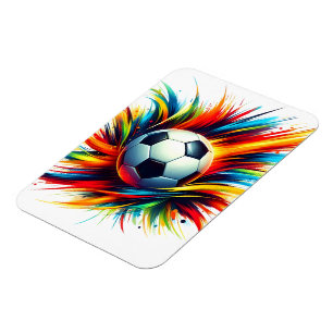 Spetterende Voetbal Futuristische Voetbal Abstract Magneet