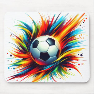 Spetterende Voetbal Futuristische Voetbal Abstract Muismat