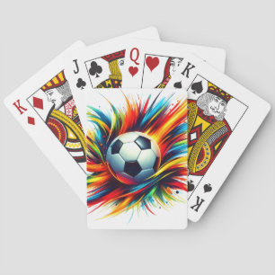 Spetterende Voetbal Futuristische Voetbal Abstract Pokerkaarten
