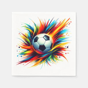 Spetterende Voetbal Futuristische Voetbal Abstract Servet