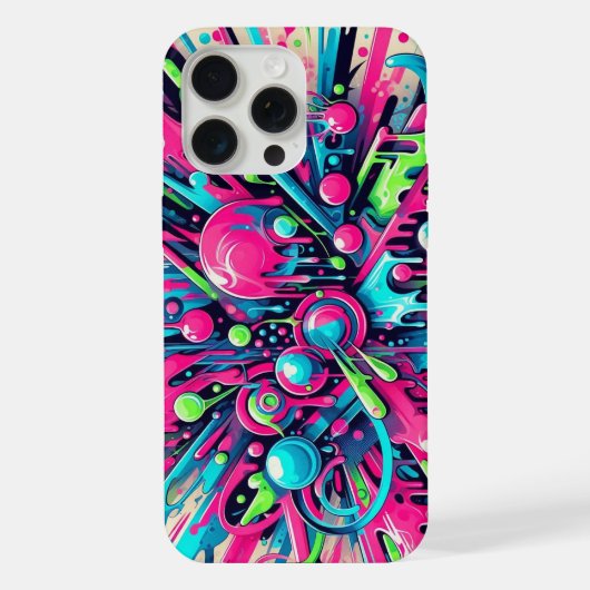 Spetters Chaos: neonverfspetters iPhone Hoesje (Achterkant)