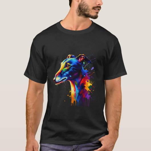 Spetters Kunst Engelse Greyhound Engelse Windhond T-shirt (Voorkant)