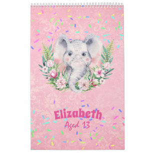 Spetters Olifant Boho Bloemen Meisjes NAAM Cadeau Kalender