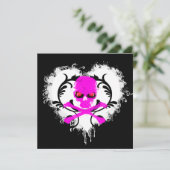 Spetterspitshart Schedel Gotische Verjaardagsuitno Kaart (Staand voorkant)