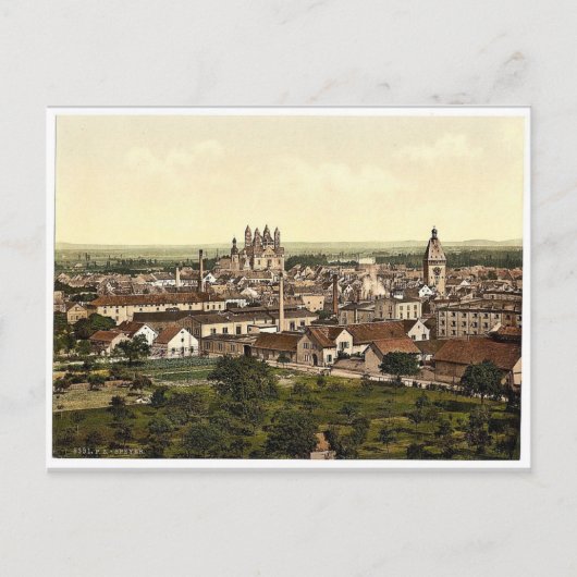 Speyer, algemeen uitzicht, de Rijn, Duitsland, zel Briefkaart (Voorkant)