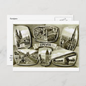 Speyer, Duitsland; vroege multiview Briefkaart (Voorkant / Achterkant)