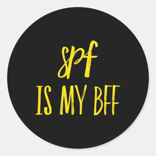 SPF is mijn BFF Dermatologist Zonnebrandcrème Ronde Sticker (Voorkant)