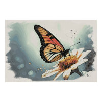 *~* Spft Kleuren Monarch Vlinder Bloem AP52