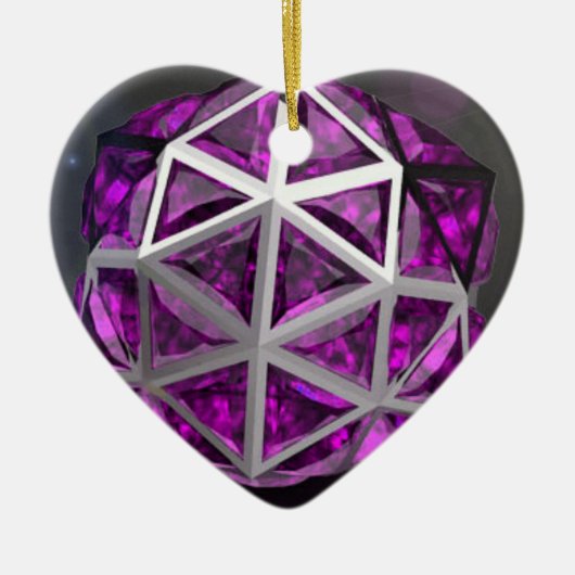 Sphere Amethyst Gemstone Paars Keramisch Ornament (Voorkant)
